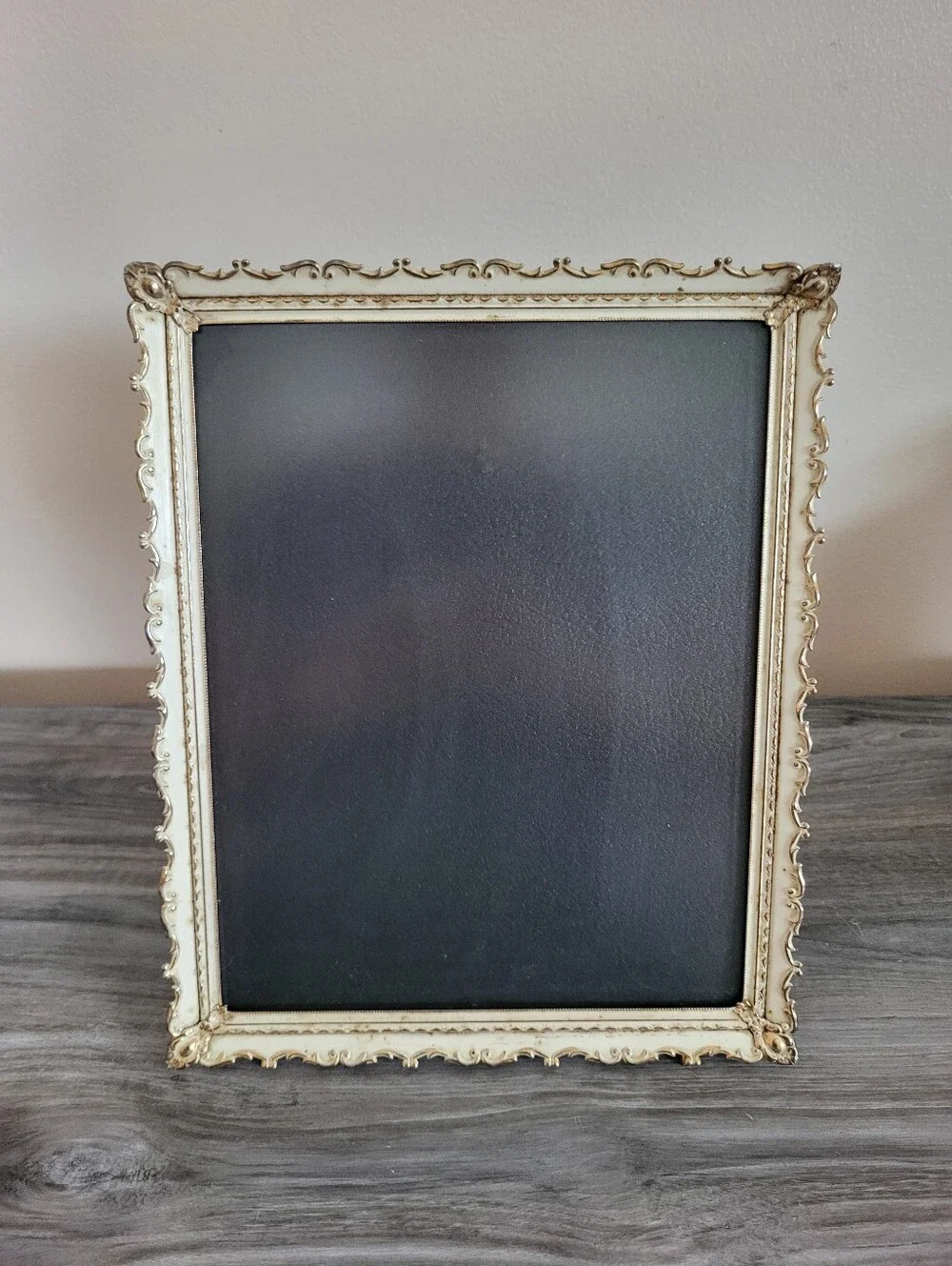 Vintage Gold Metal & Enamel Picture Frame Fits 8x10 Glass Cover